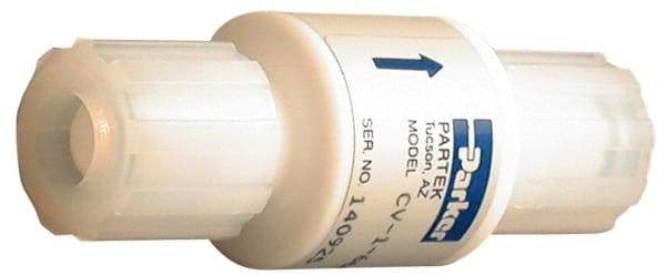 Parker - 1/8" PTFE Check Valve - Inline, PARGRIP x PARGRIP, 120 WOG - Top Tool & Supply