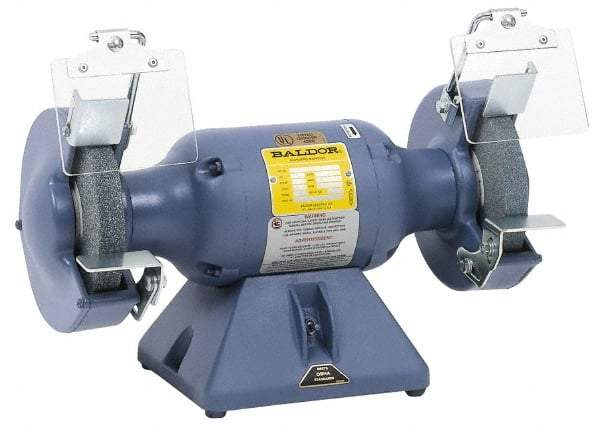 Baldor - 7" Wheel Diam x 1" Wheel Width, 1/2 hp Grinder - 5/8" Arbor Hole Diam, 1 Phase, 3,600 Max RPM, 115 Volts - Top Tool & Supply