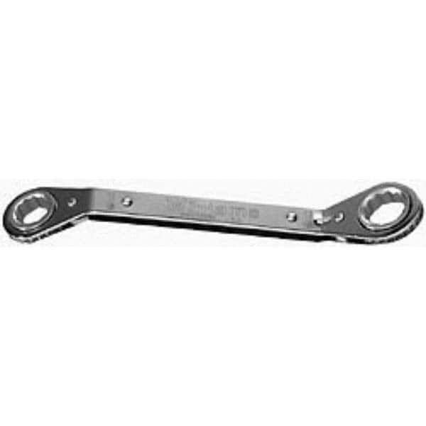 Williams - 5/8 x 11/16", 12 Point, Chrome Finish, Double End, Ratcheting Offset Box Wrench - Exact Industrial Supply