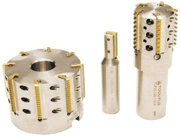 Tool-Flo - 0.969" Cut Diam, 1" Max Depth of Cut, 1" Shank Diam, Internal/External Indexable Thread Mill - Insert Style TI 1N, 2 Inserts, Toolholder Style TCP, 4-1/2" OAL - Top Tool & Supply