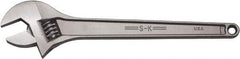 SK - 2-1/4" Jaw Capacity, 18" Standard Adjustable Wrench - Stainless Steel, Chrome Finish, 18" OAL - Top Tool & Supply