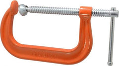 Gibraltar - Regular-Duty 6" Max Opening, 3-1/4" Throat Depth, Forged Steel Standard C-Clamp - 6,600 Lb Capacity, 0" Min Opening, Deep Throat - Top Tool & Supply