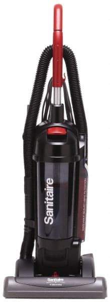 Sanitaire - Single Motor Bagless Heavy-Duty Upright Vacuum Cleaner - 15" Cleaning Width, 10" Amps, Comfort Hand Grip, Black - Top Tool & Supply