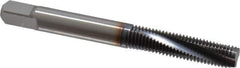 OSG - 1/4-28 UNF 3 Flute 3B Modified Bottoming Spiral Flute Tap - Powdered Metal, TiCN Finish, 2-1/2" OAL, Right Hand Flute, Right Hand Thread, H3, Series EXOTAP VC-10TI - Top Tool & Supply