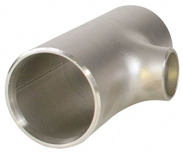 Merit Brass - 8 x 6" Grade 304L Stainless Steel Pipe Tee - Butt Weld x Butt Weld x Butt Weld End Connections - Top Tool & Supply