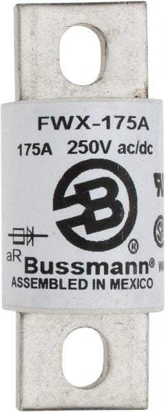 Cooper Bussmann - 250 VAC/VDC, 175 Amp, Fast-Acting Semiconductor/High Speed Fuse - Stud Mount Mount, 3-1/8" OAL, 200 (RMS), 50 at DC kA Rating, 1-7/32" Diam - Top Tool & Supply