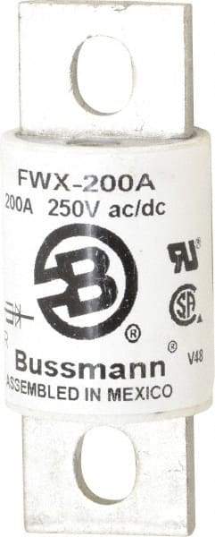 Cooper Bussmann - 250 VAC/VDC, 200 Amp, Fast-Acting Semiconductor/High Speed Fuse - Stud Mount Mount, 3-1/8" OAL, 200 (RMS), 50 at DC kA Rating, 1-7/32" Diam - Top Tool & Supply