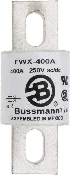 Cooper Bussmann - 250 VAC/VDC, 400 Amp, Fast-Acting Semiconductor/High Speed Fuse - Stud Mount Mount, 3-27/32" OAL, 200 (RMS), 50 at DC kA Rating, 1-1/2" Diam - Top Tool & Supply