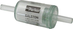 Parker - 1/4" Outlet, 125 Max psi, Inline Filters, Regulators & Lubricators - 6.6 CFM, Disposable Gas or Liquid Filter, 3-1/4" Long - Top Tool & Supply