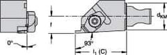 Kennametal - Insert Style NG 2R, 19.99mm Head Length, Right Hand Cut, Internal Modular Threading Cutting Unit Head - System Size KM16, 0.394" Center to Cutting Edge, Series Top Notch - Top Tool & Supply