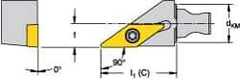 Kennametal - Left Hand Cut, Size KM16, VBMT 160408 Insert Compatiblity, External Modular Turning & Profiling Cutting Unit Head - 10mm Ctr to Cutting Edge, 30mm Head Length, Through Coolant, Series Micro Screw-On - Top Tool & Supply