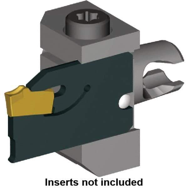 Kennametal - BS Insert, 9.6mm Head Length, Modular Grooving Blade Holder Head - Right Hand Cut, System Size KM12, Series Micro A2 - Top Tool & Supply