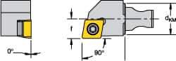 Kennametal - Right Hand Cut, Size KM16, CCMT 09T308 Insert Compatiblity, External Modular Turning & Profiling Cutting Unit Head - 10mm Ctr to Cutting Edge, 20mm Head Length, Through Coolant, Series Micro Screw-On - Top Tool & Supply