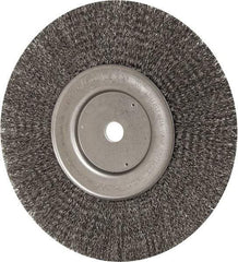 Weiler - 10" OD, 3/4" Arbor Hole, Crimped Steel Wheel Brush - 3/4" Face Width, 2-1/2" Trim Length, 0.014" Filament Diam, 4,000 RPM - Top Tool & Supply