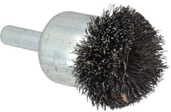 Weiler - 1-1/4" Brush Diam, Crimped, Flared End Brush - 1/4" Diam Shank, 20,000 Max RPM - Top Tool & Supply