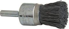 Weiler - 320 Grit, 3/4" Brush Diam, Crimped, End Brush - Extra Fine Grade, 1/4" Diam Shank, 10,000 Max RPM - Top Tool & Supply