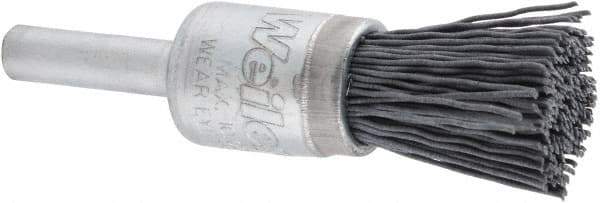 Weiler - 320 Grit, 1/2" Brush Diam, Crimped, End Brush - Extra Fine Grade, 1/4" Diam Shank, 10,000 Max RPM - Top Tool & Supply