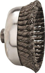 Weiler - 6" Diam, 5/8-11 Threaded Arbor, Steel Fill Cup Brush - 0.035 Wire Diam, 1-3/8" Trim Length, 6,600 Max RPM - Top Tool & Supply