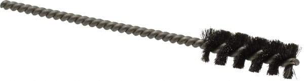 Weiler - 1" Long x 3/8" Diam Steel Tube Brush - Single Spiral, 3-1/2" OAL, 0.004" Wire Diam, 1/8" Shank Diam - Top Tool & Supply