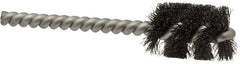 Weiler - 3/4" Diam Helical Steel Tube Brush - 0.006" Filament Diam, 1" Brush Length, 3-1/2" OAL, 7/32" Diam Stainless Steel Shank - Top Tool & Supply