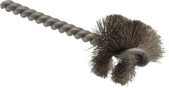 Weiler - 1-1/4" Diam Helical Stainless Steel Tube Brush - 0.008" Filament Diam, 1" Brush Length, 3-1/2" OAL, 1/4" Diam Stainless Steel Shank - Top Tool & Supply