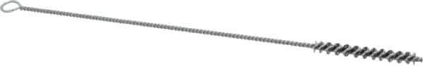 Weiler - 1-1/2" Long x 3/16" Diam Steel Hand Tube Brush - Single Spiral, 7" OAL, 0.005" Wire Diam, 3/32" Shank Diam - Top Tool & Supply