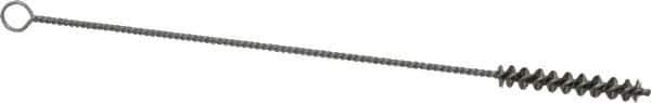 Weiler - 1-1/2" Long x 1/4" Diam Steel Hand Tube Brush - Single Spiral, 7" OAL, 0.003" Wire Diam, 3/32" Shank Diam - Top Tool & Supply