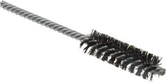 Weiler - 5/8" Diam Helical Steel Tube Brush - Double Spiral, 0.008" Filament Diam, 2" Brush Length, 5" OAL, 7/32" Diam Shank - Top Tool & Supply