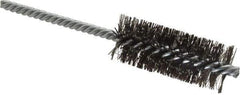 Weiler - 1" Diam Helical Steel Tube Brush - Double Spiral, 0.0104" Filament Diam, 2-1/2" Brush Length, 5-1/2" OAL, 1/4" Diam Shank - Top Tool & Supply