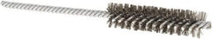 Weiler - 1/2" Diam Helical Stainless Steel Tube Brush - Double Spiral, 0.004" Filament Diam, 2" Brush Length, 5" OAL, 5/32" Diam Shank - Top Tool & Supply