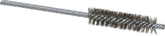 Weiler - 1/2" Diam Helical Stainless Steel Tube Brush - Double Spiral, 0.006" Filament Diam, 2" Brush Length, 5" OAL, 5/32" Diam Shank - Top Tool & Supply