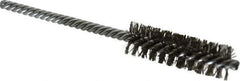 Weiler - 5/8" Diam Helical Stainless Steel Tube Brush - Double Spiral, 0.008" Filament Diam, 2" Brush Length, 5" OAL, 7/32" Diam Shank - Top Tool & Supply