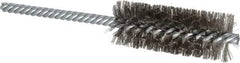 Weiler - 1" Diam Helical Stainless Steel Tube Brush - Double Spiral, 0.006" Filament Diam, 2-1/2" Brush Length, 5-1/2" OAL, 1/4" Diam Shank - Top Tool & Supply