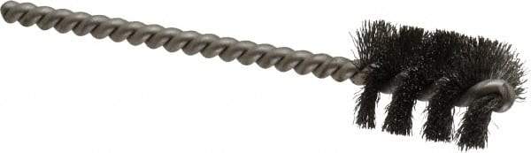 Weiler - 11/16" Diam Helical Steel Tube Brush - 0.005" Filament Diam, 1" Brush Length, 3-1/2" OAL, 3/16" Diam Stainless Steel Shank - Top Tool & Supply