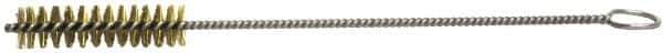 Weiler - 1-1/2" Long x 1/4" Diam Stainless Steel Hand Tube Brush - Single Spiral, 7" OAL, 0.005" Wire Diam, 3/32" Shank Diam - Top Tool & Supply