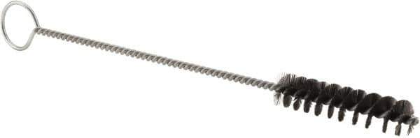 Weiler - 2-1/2" Long x 9/16" Diam Steel Hand Tube Brush - Single Spiral, 9" OAL, 0.005" Wire Diam, 5/32" Shank Diam - Top Tool & Supply