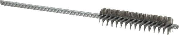 Weiler - 3/8" Diam Helical Steel Tube Brush - Double Spiral, 0.003" Filament Diam, 2" Brush Length, 4" OAL, 1/8" Diam Shank - Top Tool & Supply