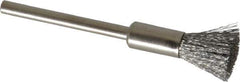 Weiler - 1/4" Brush Diam, Crimped, End Brush - 1/8" Diam Shank, 37,000 Max RPM - Top Tool & Supply