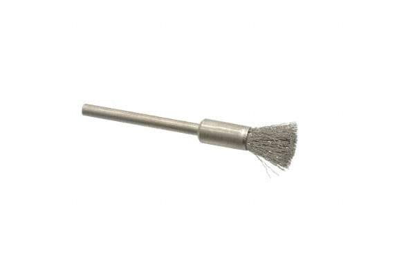 Weiler - 1/4" Brush Diam, Crimped, End Brush - 1/8" Diam Shank, 37,000 Max RPM - Top Tool & Supply