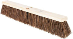 Weiler - 24" Rough Surface Palmyra Push Broom - 4" Bristle Length, Wood Block, Threaded Handle Connection, Handle Sold Separately - Top Tool & Supply