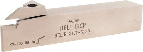 Iscar - External Thread, 0.236" Min Groove Width, 7" OAL, Right Hand Indexable Grooving Cutoff Toolholder - 0.205 Seat Size, 1-1/4" Shank Height x 1-1/4" Shank Width, DG../GRIP/HGN 300. Insert Style, HELI Toolholder Style, Series Heli-Grip - Top Tool & Supply