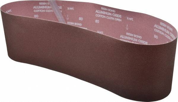 Norton - 6" Wide x 48" OAL, 80 Grit, Aluminum Oxide Abrasive Belt - Aluminum Oxide, Medium, Coated - Top Tool & Supply