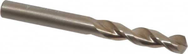 Screw Machine Length Drill Bit: 0.261″ Dia, 135 °, Cobalt Oxide & Straw Finish, Right Hand Cut, Parabolic Flute, Straight-Cylindrical Shank, Series 2175