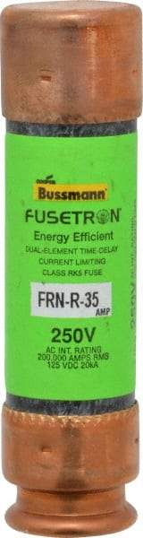 Cooper Bussmann - 125 VDC, 250 VAC, 35 Amp, Time Delay General Purpose Fuse - Fuse Holder Mount, 76.2mm OAL, 20 at DC, 200 (RMS) kA Rating, 13/16" Diam - Top Tool & Supply