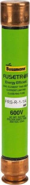 Cooper Bussmann - 300 VDC, 600 VAC, 1.25 Amp, Time Delay General Purpose Fuse - Fuse Holder Mount, 127mm OAL, 20 at DC, 200 (RMS) kA Rating, 13/16" Diam - Top Tool & Supply