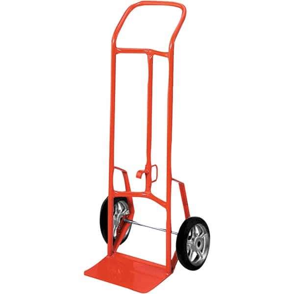 Wesco Industrial Products - 800 Lb Capacity 48" OAH Hand Truck - 14 x 7-1/2" Base Plate, Continuous Handle, Steel, Mold-On Rubber Wheels - Top Tool & Supply