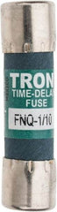 Cooper Bussmann - 500 VAC, 0.1 Amp, Time Delay General Purpose Fuse - Fuse Holder Mount, 1-1/2" OAL, 10 at AC kA Rating, 13/32" Diam - Top Tool & Supply