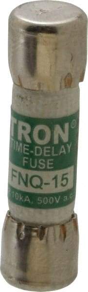 Cooper Bussmann - 500 VAC, 15 Amp, Time Delay General Purpose Fuse - Fuse Holder Mount, 1-1/2" OAL, 10 at AC kA Rating, 13/32" Diam - Top Tool & Supply