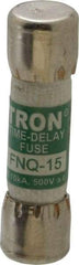 Cooper Bussmann - 500 VAC, 15 Amp, Time Delay General Purpose Fuse - Fuse Holder Mount, 1-1/2" OAL, 10 at AC kA Rating, 13/32" Diam - Top Tool & Supply