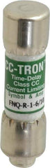 Cooper Bussmann - 300 VDC, 600 VAC, 1.6 Amp, Time Delay General Purpose Fuse - Fuse Holder Mount, 1-1/2" OAL, 200 at AC (RMS) kA Rating, 13/32" Diam - Top Tool & Supply